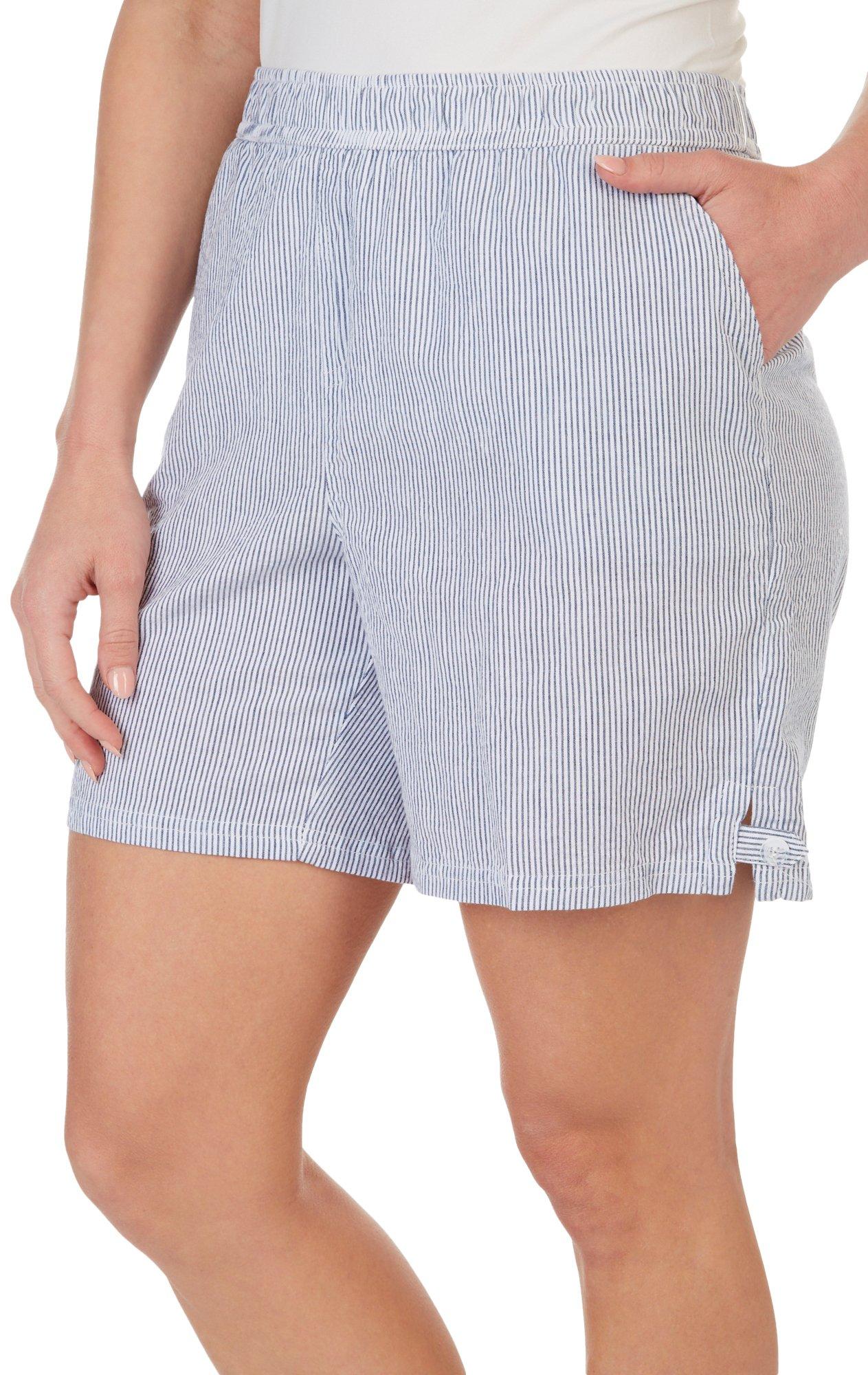Pandapang Womens Elastic Waist Crimping Pants Casual Plus Size Bermuda Shorts 